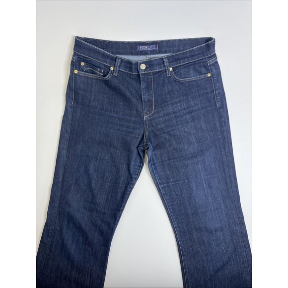 Fidelity Lily Bootcut Jeans Women’s 33 Viper Rinse Dark Wash Denim 34x32 - Picture 1 of 10